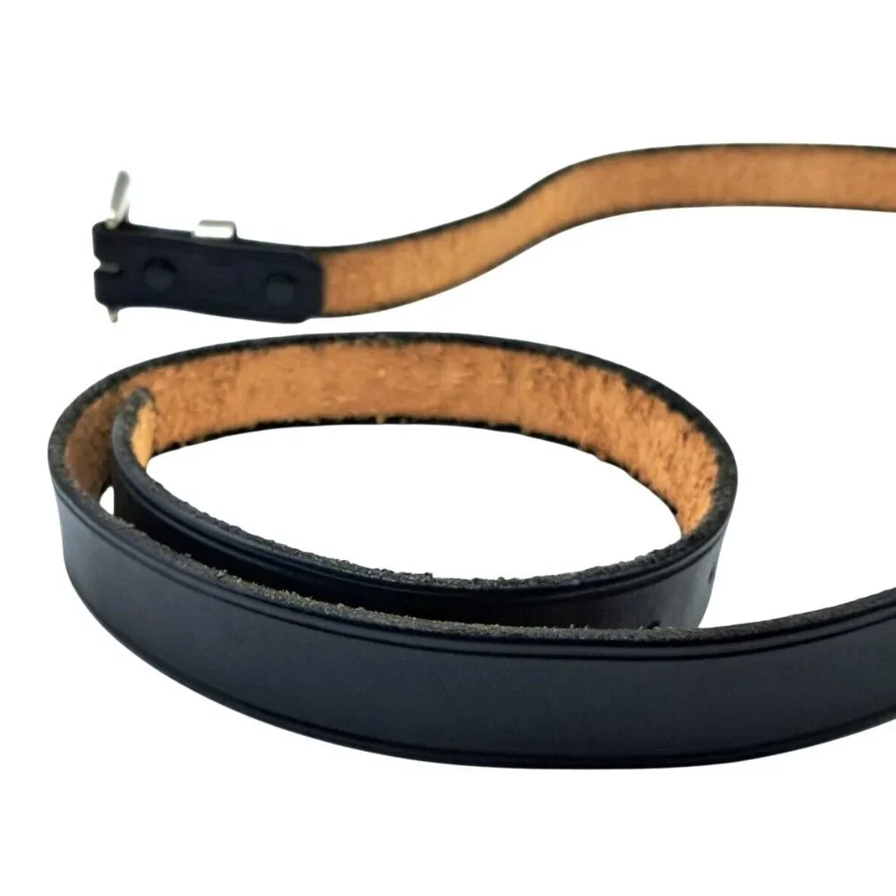 Vintage Orcas Leatherworks Black‎ Leather Belt Size 48 Embossed Orca Snap